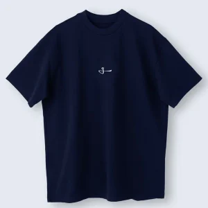 Camiseta Casual Hombre Oversized 100% Algodón Azul