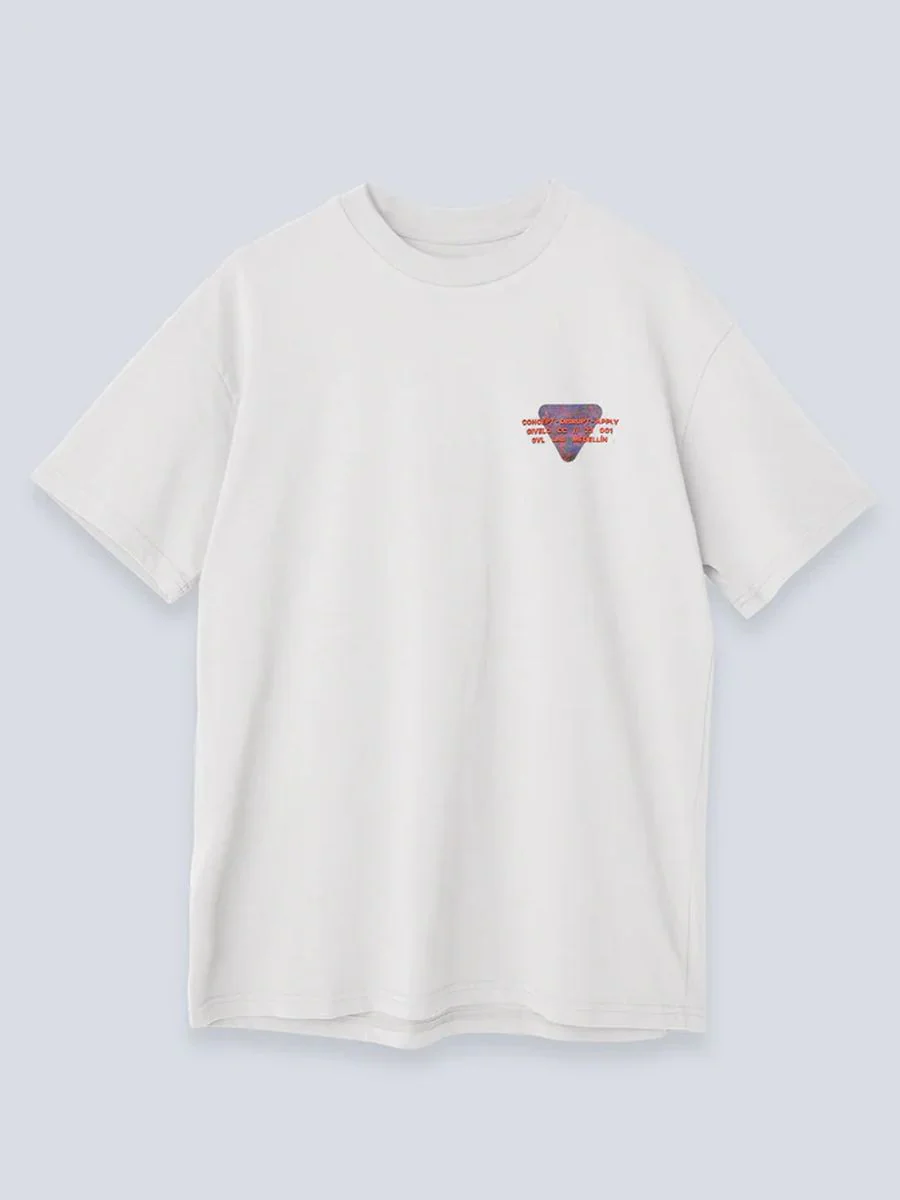 Camiseta Casual Hombre Oversized CDA 100% Algodón Off White