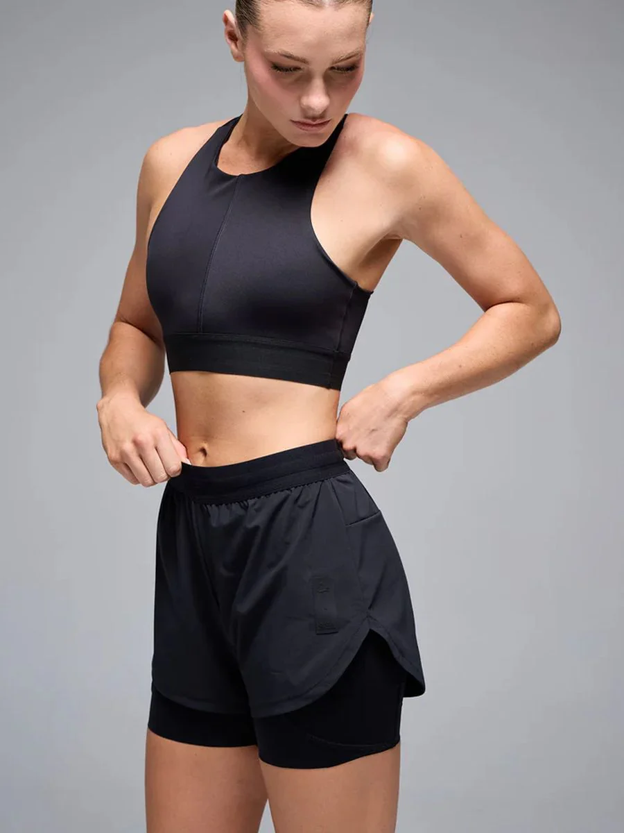 Pantaloneta Running Mujer Givelo BYND 2 en 1 Negra - Imagen 6
