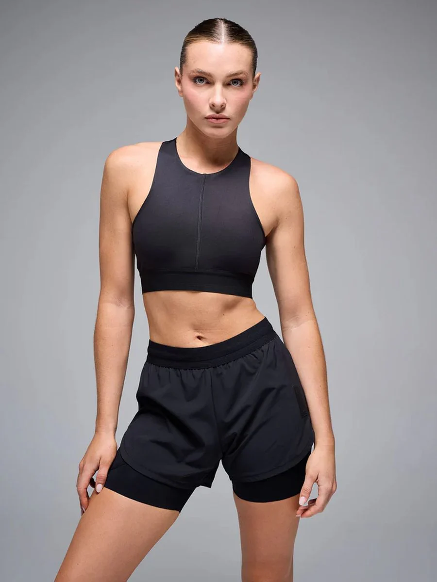 Pantaloneta Running Mujer Givelo BYND 2 en 1 Negra - Imagen 4