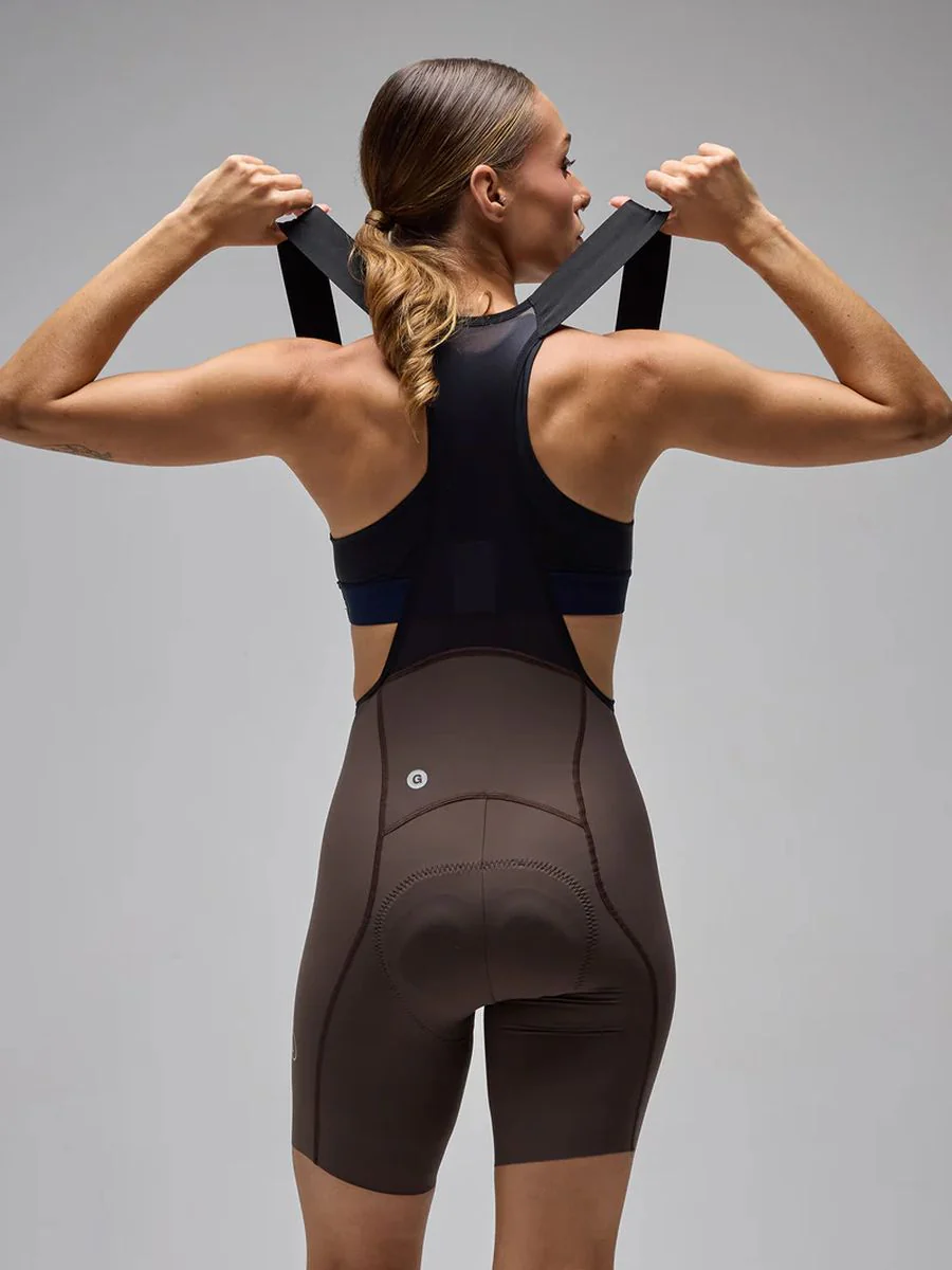 Pantaloneta Ciclismo C/T Mujer Givelo G90 Ultra BIB Brown - Imagen 5