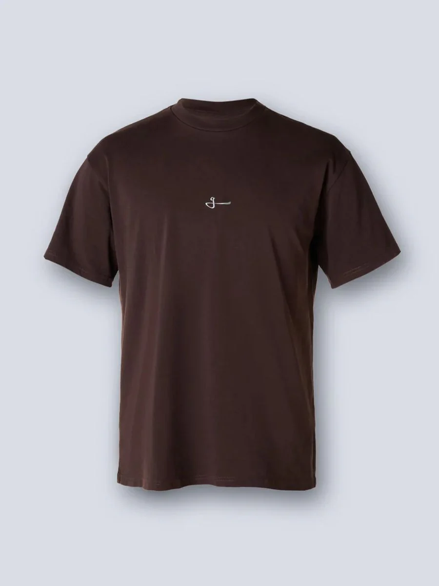 Camiseta Casual Hombre Oversized 100% Algodón G90 Brown