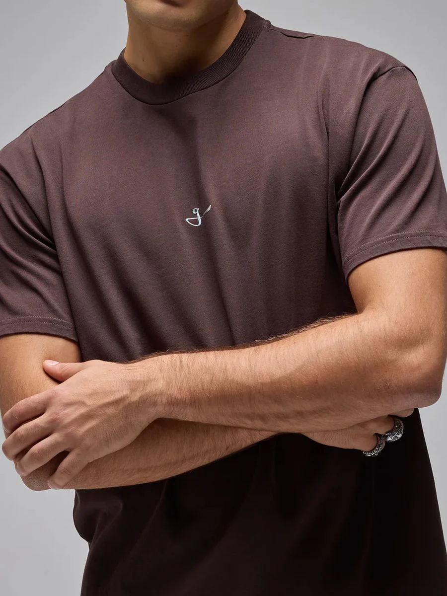 Camiseta Casual Hombre Oversized 100% Algodón G90 Brown - Imagen 6