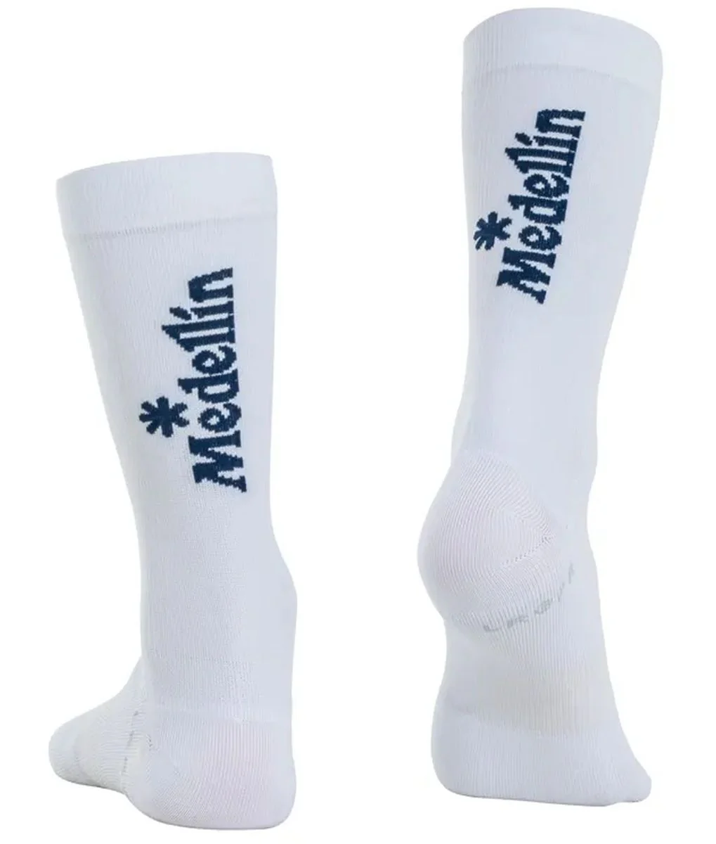 Medias De Ciclismo 7" Suarez Team Medellin Blancas - Imagen 3