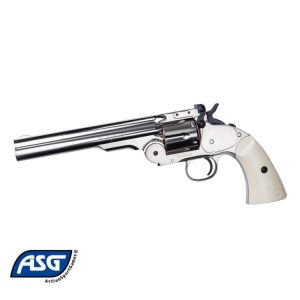 Revolver Schofield 6″ Silver – Empuñadura En Marfil Full Metal – 4,5 Mm Co2 Balines