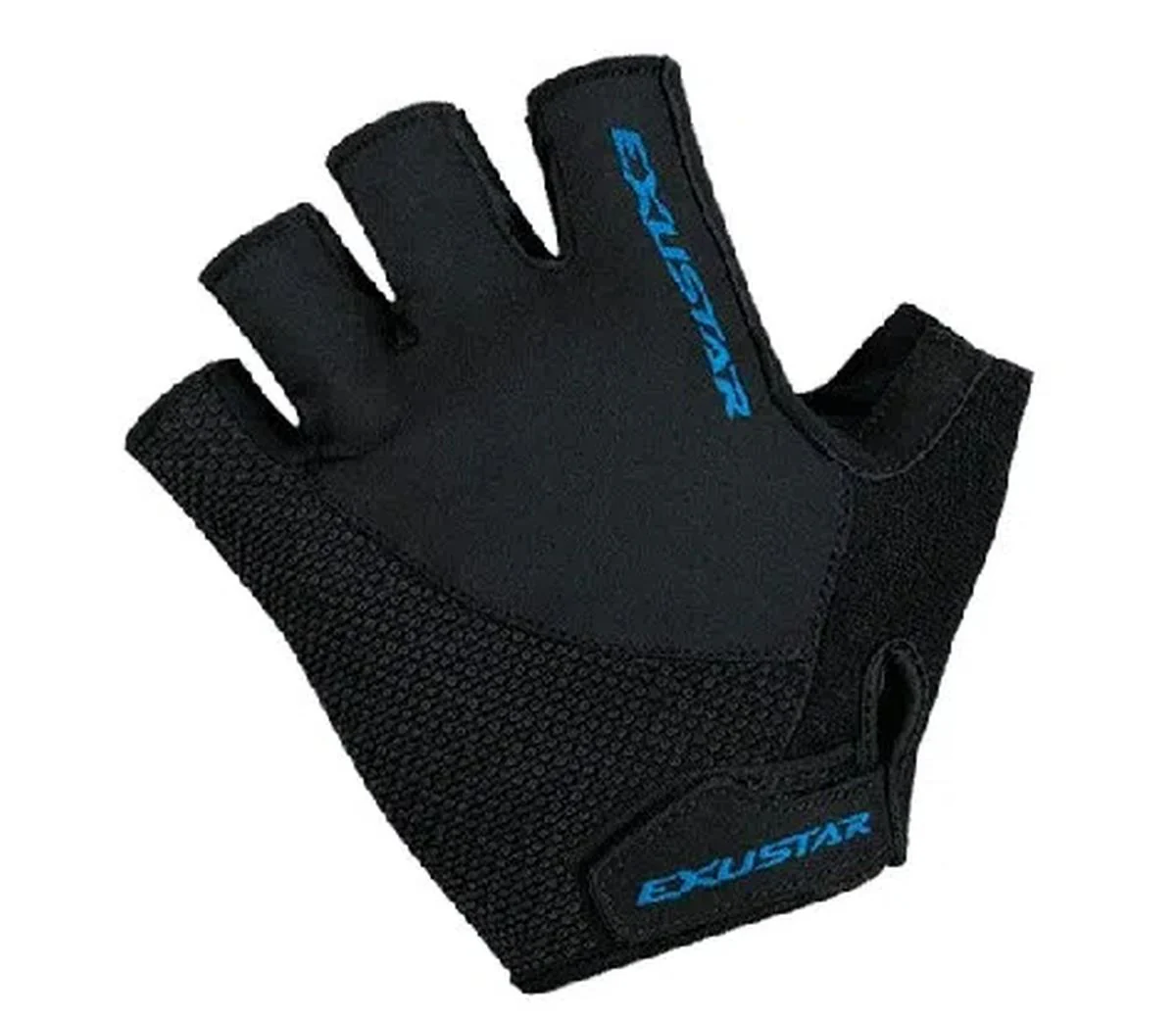Guantes de Ciclismo Exustar DC Velcro Negro/Azul - Imagen 2