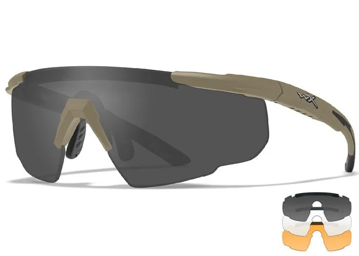 Gafas Wiley X Sabre Adv Smoke/Clear/Rust Tan Frame - Imagen 2