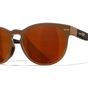 Gafas Wiley X Covert – Lentes De Cobre Polarizadas Captivate – Montura Café Brillante/Marrón Cristal