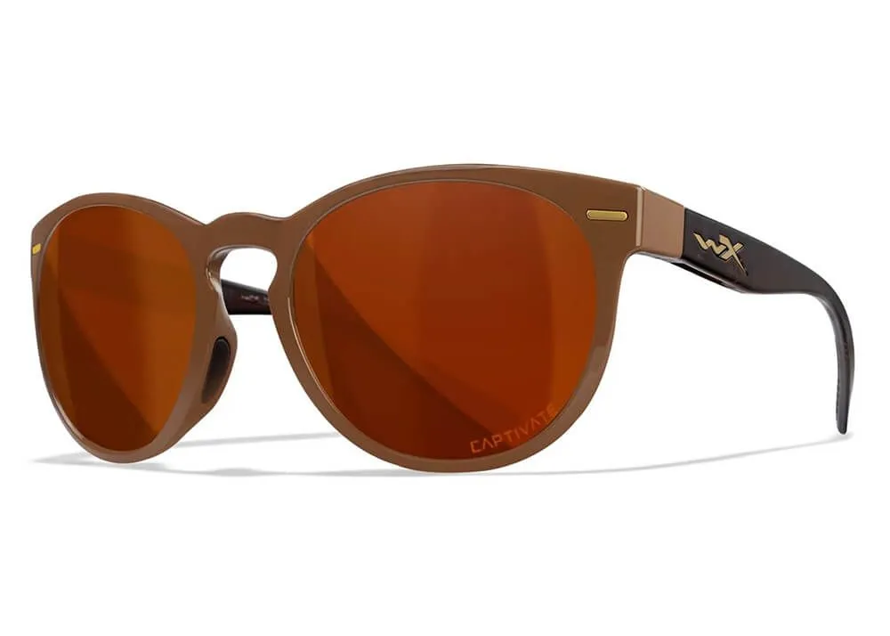 Gafas Wiley X Covert – Lentes De Cobre Polarizadas Captivate – Montura Café Brillante/Marrón Cristal - Imagen 2