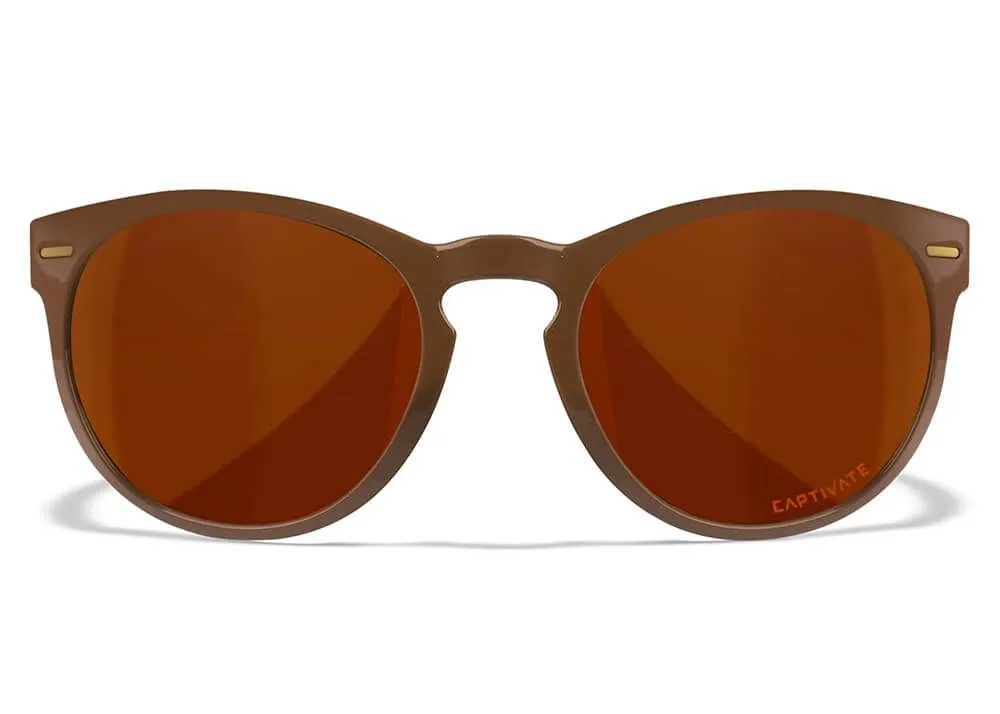 Gafas Wiley X Covert – Lentes De Cobre Polarizadas Captivate – Montura Café Brillante/Marrón Cristal - Imagen 5