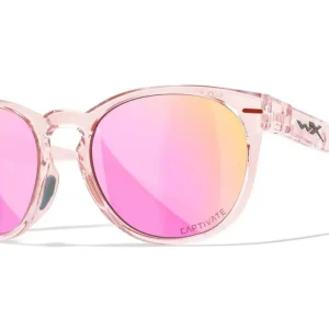 Gafas Wiley X Covert – Lentes De Espejo Polarizadas Captivate En Oro Rosa – Montura En Rubor De Cristal Brillante