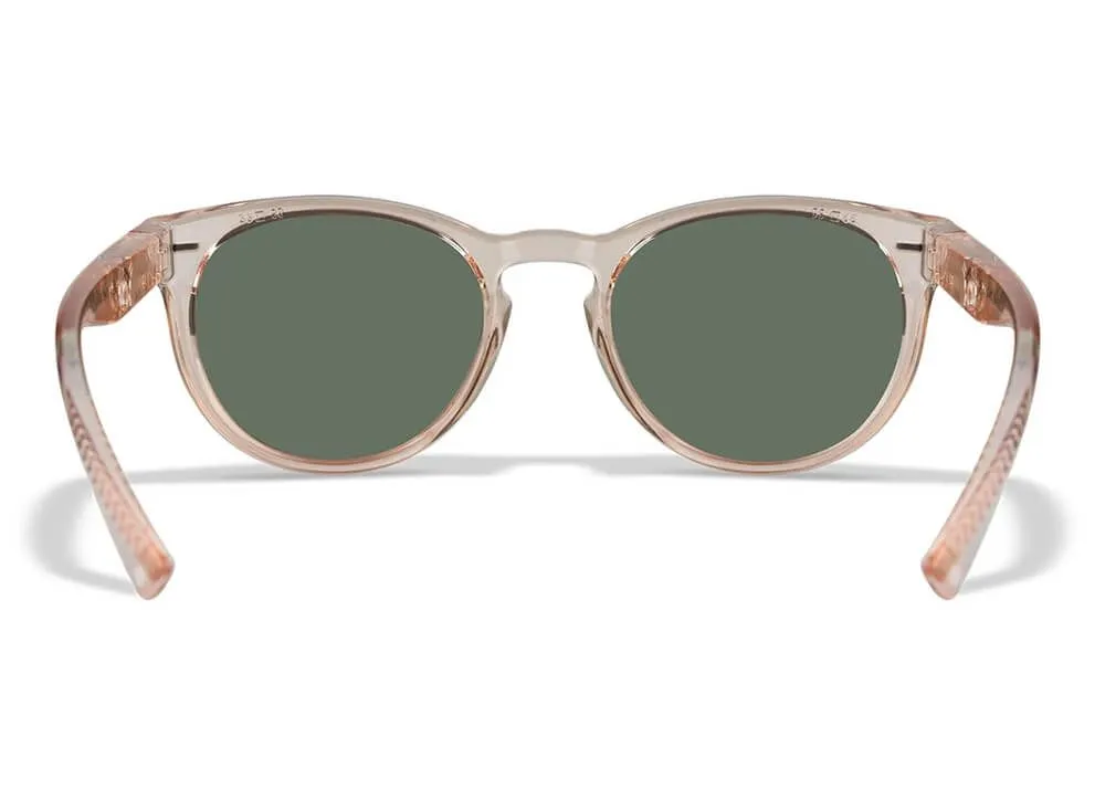 Gafas Wiley X Covert – Lentes De Espejo Polarizadas Captivate En Oro Rosa – Montura En Rubor De Cristal Brillante - Imagen 4