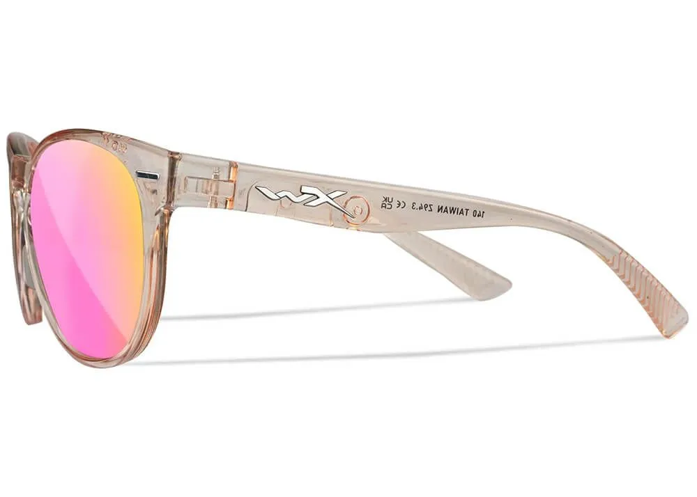 Gafas Wiley X Covert – Lentes De Espejo Polarizadas Captivate En Oro Rosa – Montura En Rubor De Cristal Brillante - Imagen 5
