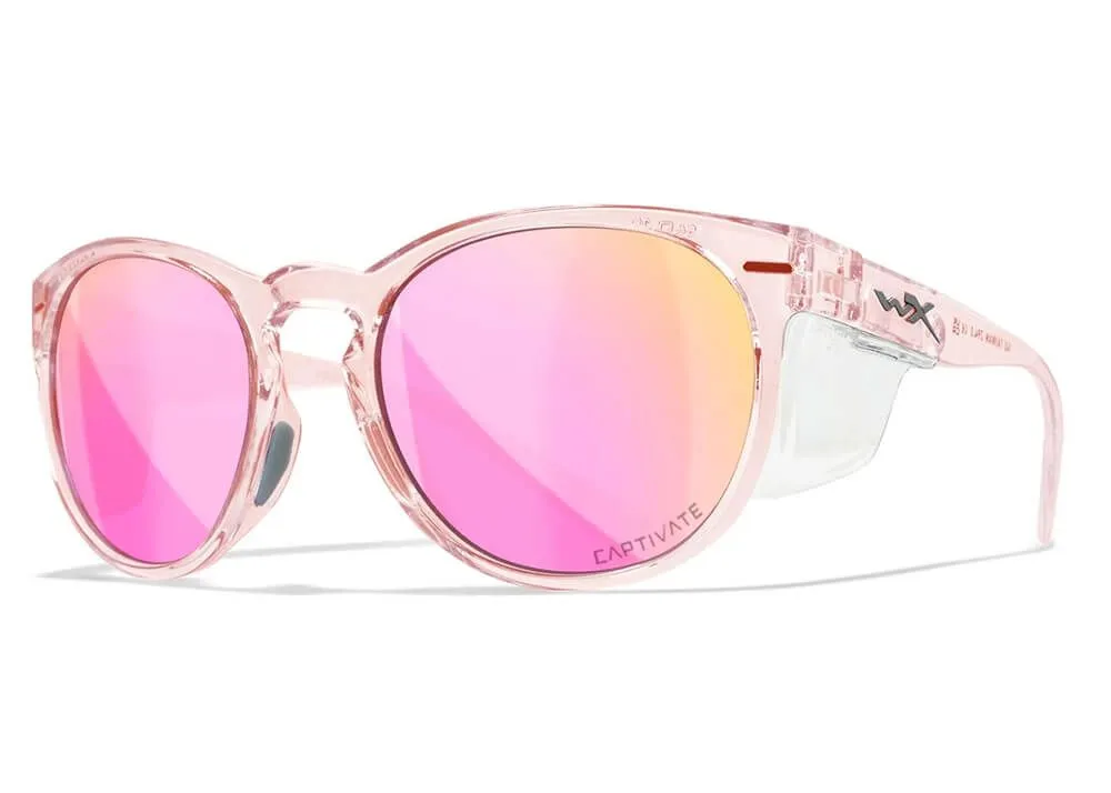 Gafas Wiley X Covert – Lentes De Espejo Polarizadas Captivate En Oro Rosa – Montura En Rubor De Cristal Brillante - Imagen 6