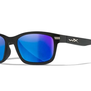 Gafas Wiley X Helix – Lentes De Espejo Azul Polarizadas Captivate – Montura Negra Mate