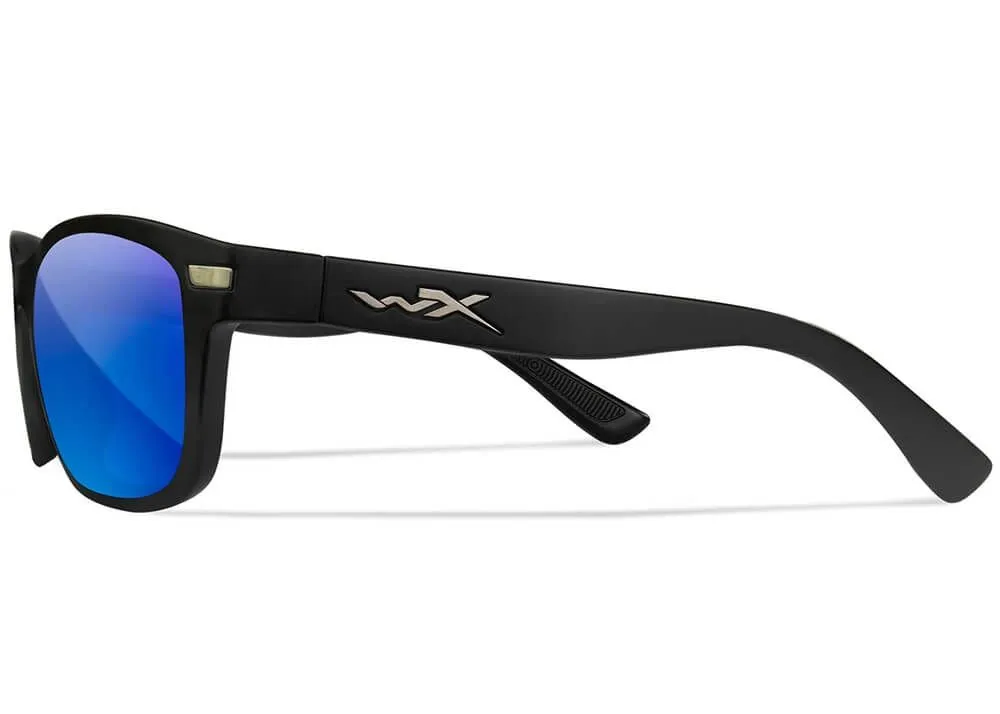 Gafas Wiley X Helix – Lentes De Espejo Azul Polarizadas Captivate – Montura Negra Mate - Imagen 5