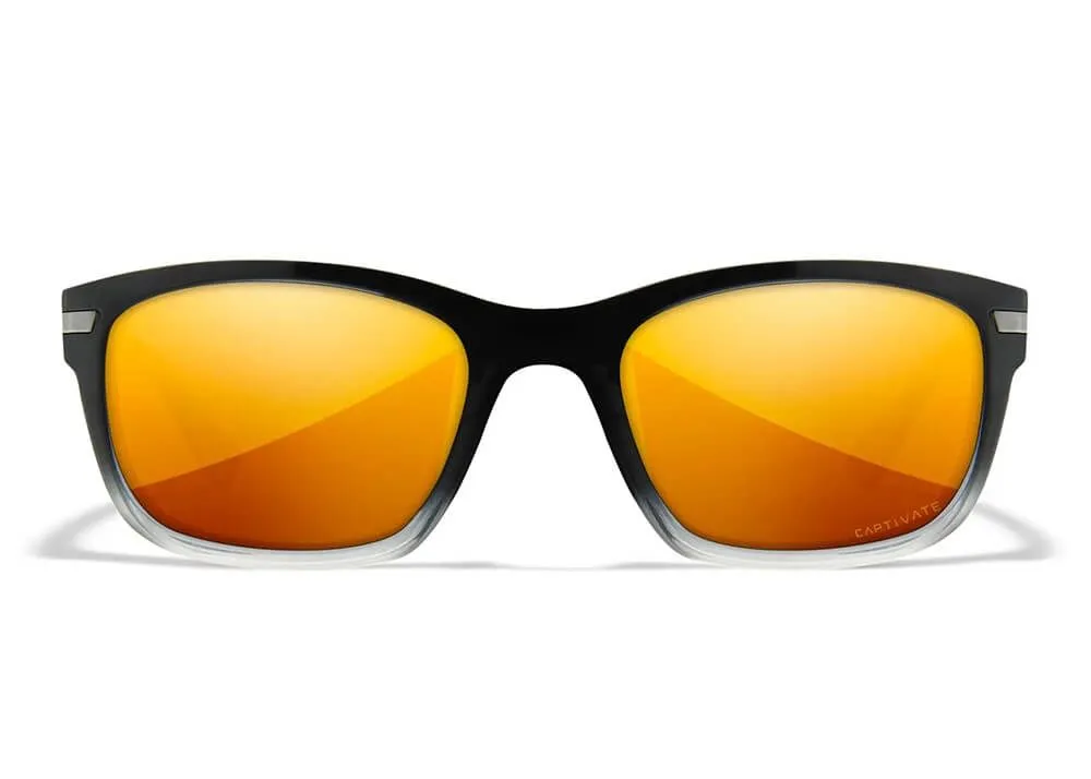 Gafas Wiley X Helix – Lentes De Espejo De Bronce Polarizadas Captivate – Montura De Cristal Negro Brillante/Transparente - Imagen 5