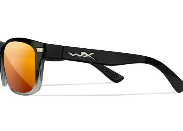 Gafas Wiley X Helix – Lentes De Espejo De Bronce Polarizadas Captivate – Montura De Cristal Negro Brillante/Transparente - Imagen 3
