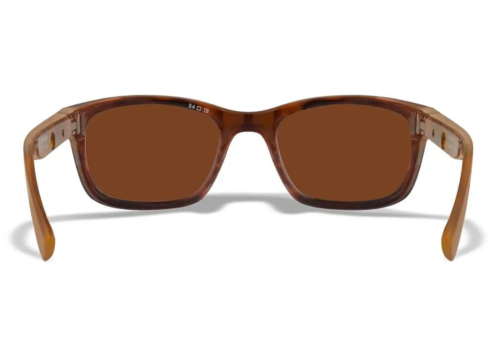 Gafas Wiley X Helix – Lentes De Espejo Verde Polarizadas Captivate – Montura Marrón Brillante Demi - Imagen 5