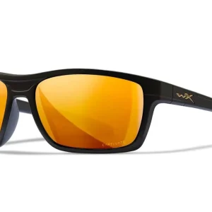 Gafas Wiley X Kingpin – Lentes De Espejo Captivate Polarizadas De Bronce – Montura Negra Mate