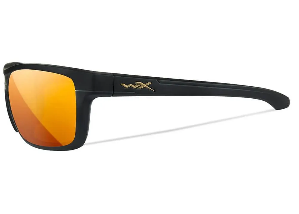 Gafas Wiley X Kingpin – Lentes De Espejo Captivate Polarizadas De Bronce – Montura Negra Mate - Imagen 3