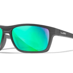 Gafas Wiley X Kingpin – Lentes Captivate Polarizadas Verde Espejo – Montura Grafito Mate