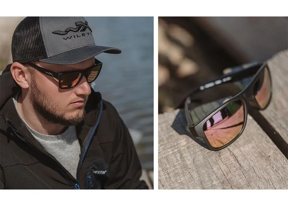 Gafas Wiley X Ovation – Lentes De Espejo Captivate Polarizadas En Oro Rosa – Montura Negra Mate - Imagen 7