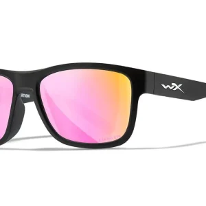 Gafas Wiley X Ovation – Lentes De Espejo Captivate Polarizadas En Oro Rosa – Montura Negra Mate