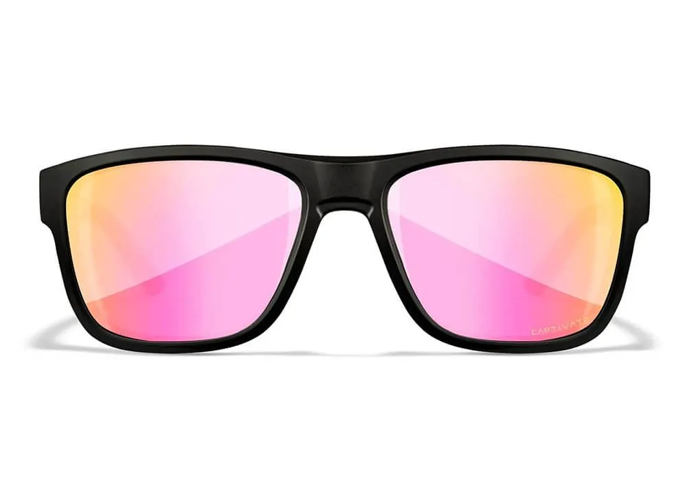 Gafas Wiley X Ovation – Lentes De Espejo Captivate Polarizadas En Oro Rosa – Montura Negra Mate - Imagen 3