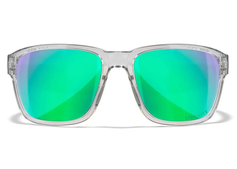Gafas Wiley X Trek – Lentes Captivate Polarizadas Verde Espejo – Montura Gris Claro Cristal Brillante - Imagen 4