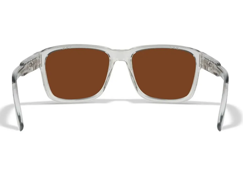 Gafas Wiley X Trek – Lentes Captivate Polarizadas Verde Espejo – Montura Gris Claro Cristal Brillante - Imagen 5