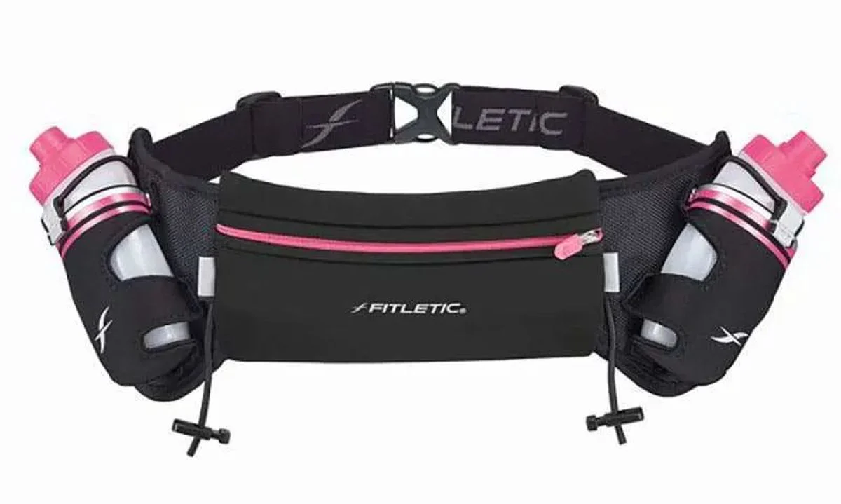 Cinturón De Hidratación Fitletic 16oz Hidra Negro/Rosa - Imagen 2