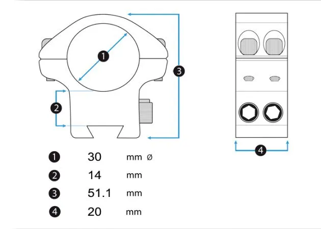 Monturas De Element Optics Accu-Lite 30 Mm De Alto Weaver/Picatinny - Imagen 3