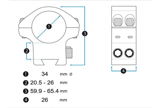 Montura Vector Optics X-Accu Elevación Regulable 34 Mm Cola De Milano - Imagen 7