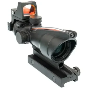 Punto Rojo Aim-O Acog 4×32 Fuente De Iluminación Fibra + Mira Rmr Negro