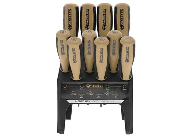 Juego De Destornilladores De Banco Wheeler Con Punta Métrica Hexagonal, 10 Piezas - Imagen 2