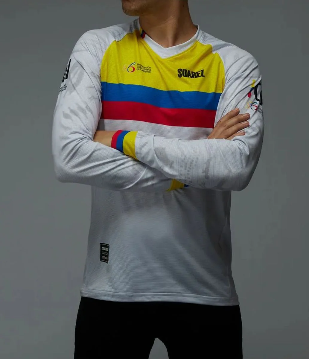 Buzo De Ciclismo Bmx Unisex Federación Colombia Blanco - Imagen 4