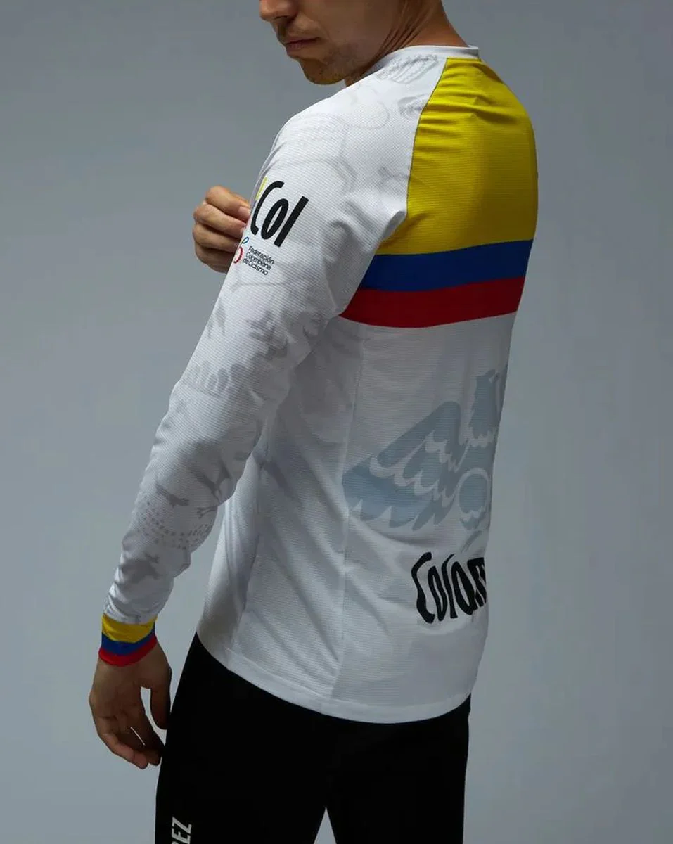 Buzo De Ciclismo Bmx Unisex Federación Colombia Blanco - Imagen 5