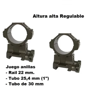 Monturas Altura Alta Ø25 Mm – Ø30 Mm / Raíl 21 Mm (Weaver O Picatiny)